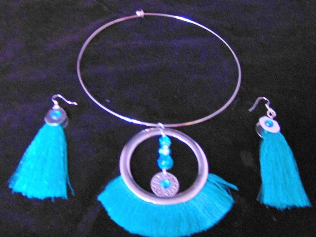3 Piece Teal Choker Set