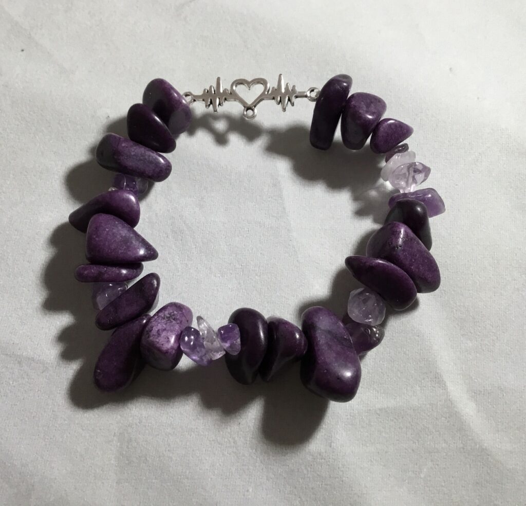 Purple Jade Stretch Bracelet $40.00